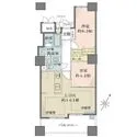 ジオタワー京町堀 南向きバルコニーの２LDKタイプ。ウォークインクローゼット等、収納量豊富な間取りです
