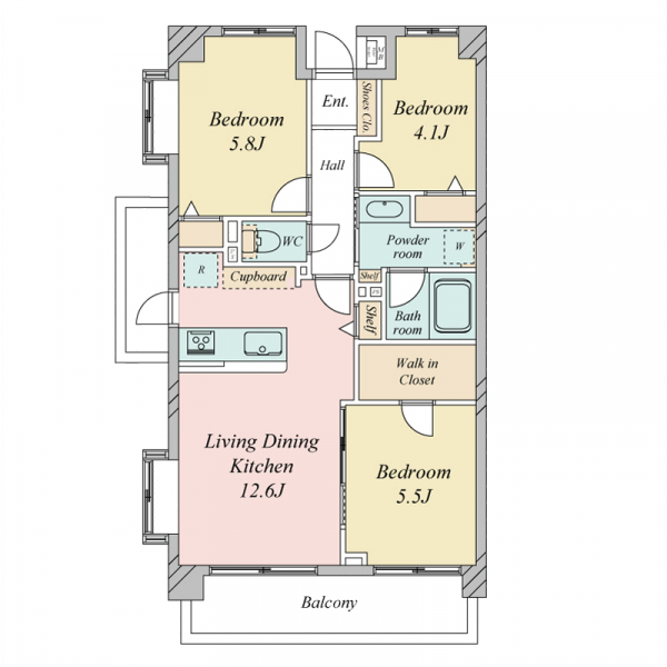 中野方南町グランドハイツ 間取図