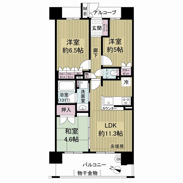 メロディーハイム西大路デュオノワール 間取図
