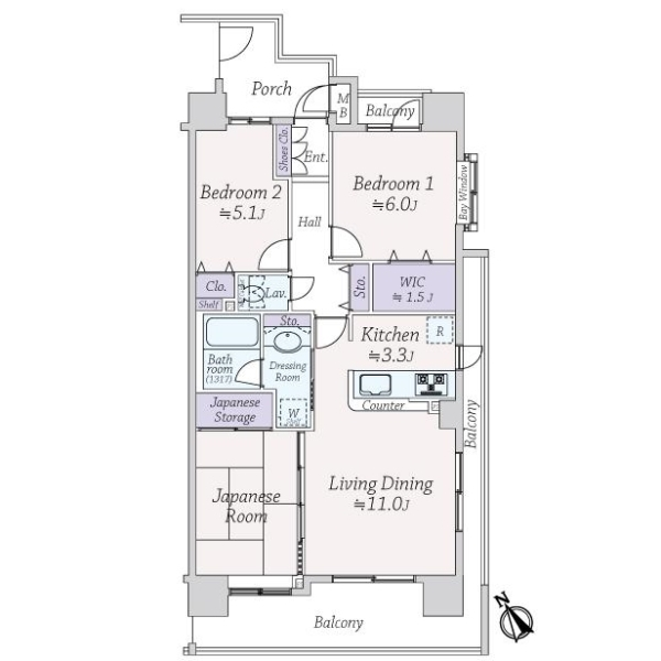 クレストフォルム清澄庭園 間取図