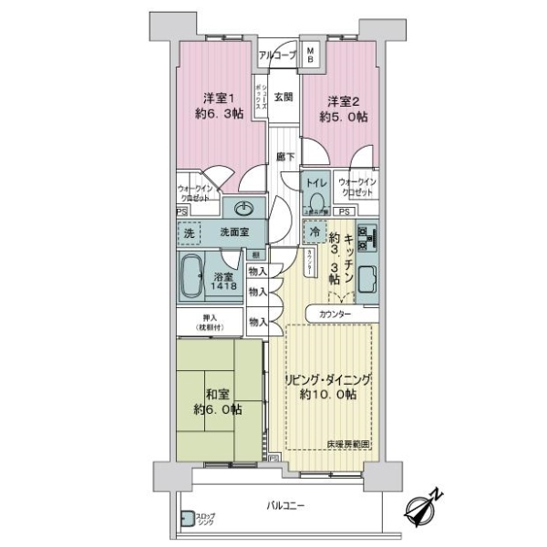レクセルガーデン調布 間取図