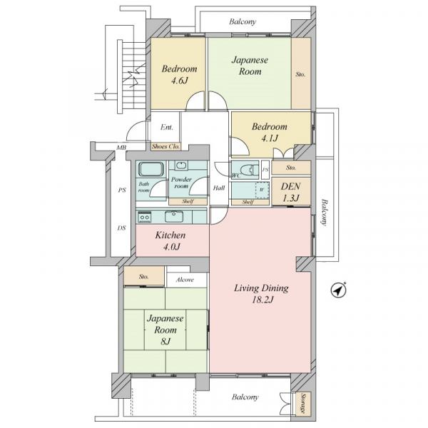 大倉山ハイム８号棟 間取図