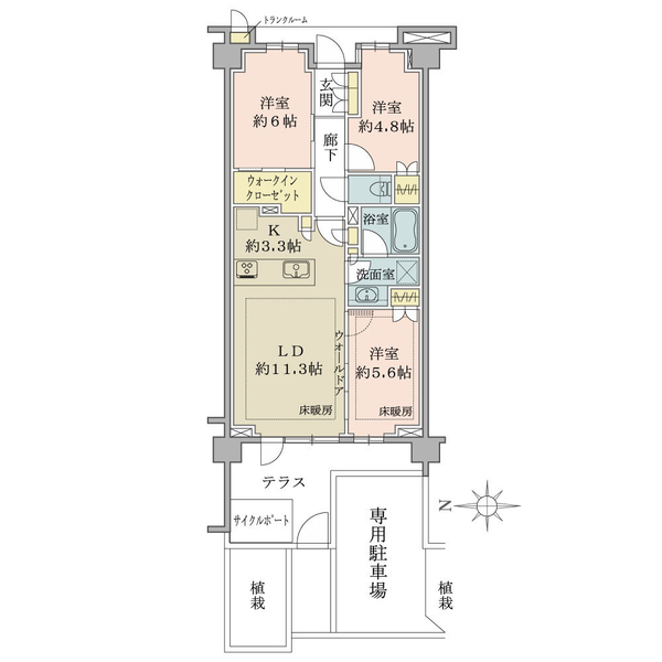 ブリリア向ヶ丘遊園 間取図