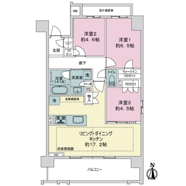 オープンレジデンシア瑞穂桜山 間取図