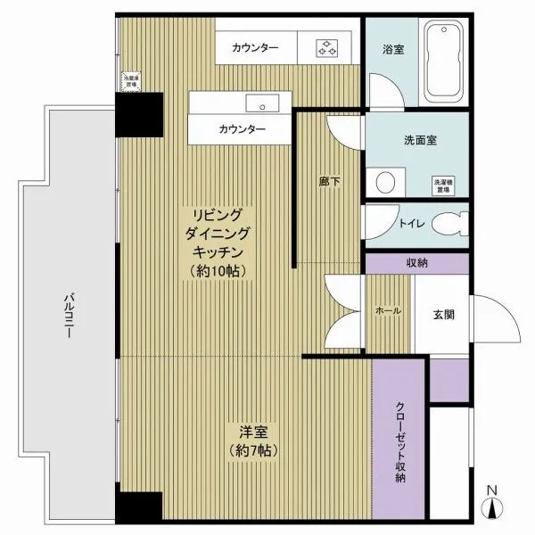 ストークウエステリア 西向き・1LDKの間取