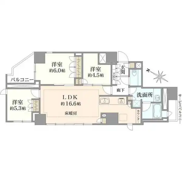 グランドメゾン新宿弁天町 間取図