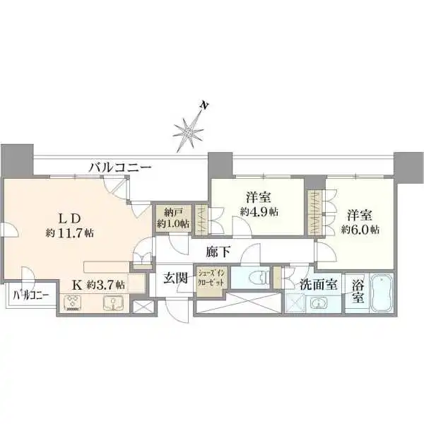 カテリーナ三田タワースイート　ウエストアーク 間取図