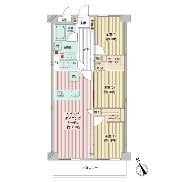 豊洲ハイライズ 間取図