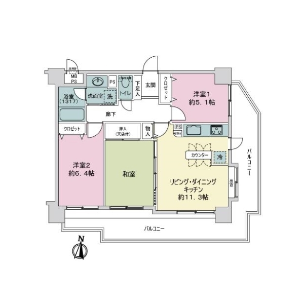ライオンズマンション新小岩第８ 間取図