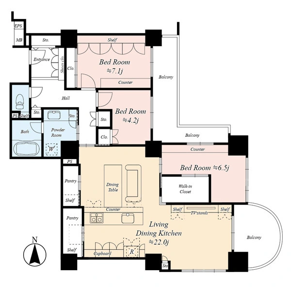 シテヌーブ北千住３０ 間取図