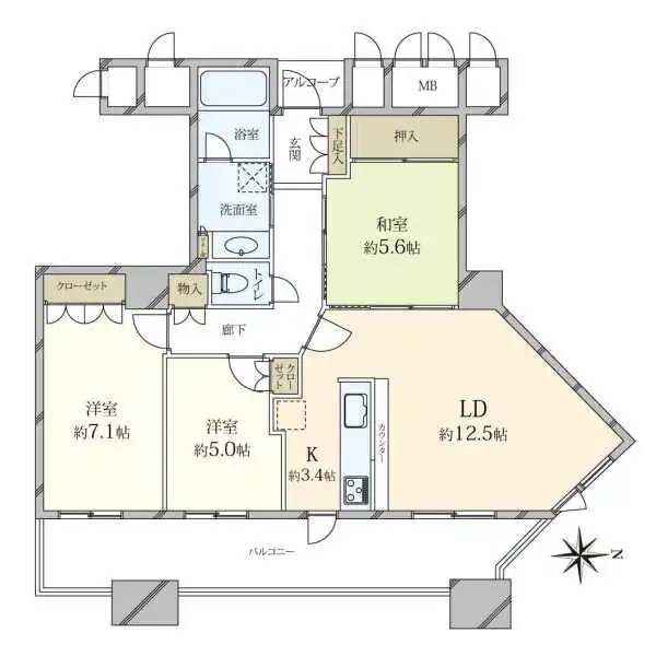 上本町ヒルズマーク 間取図