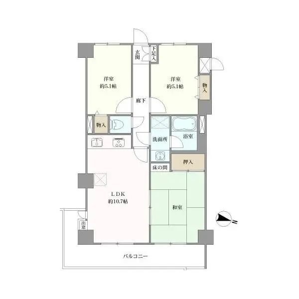 ライオンズマンション川口幸町 間取図