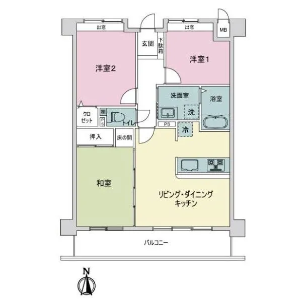 ライオンズマンション原第３ 間取図