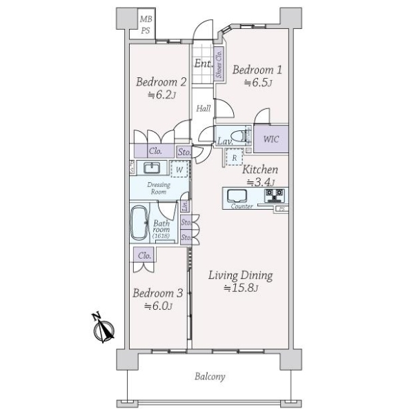 ライオンズ芦屋グランフォート 間取図