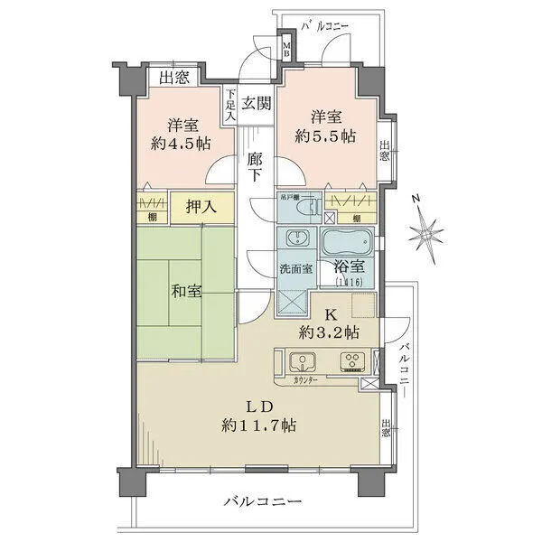 ライオンズマンション武蔵小金井中町 間取図