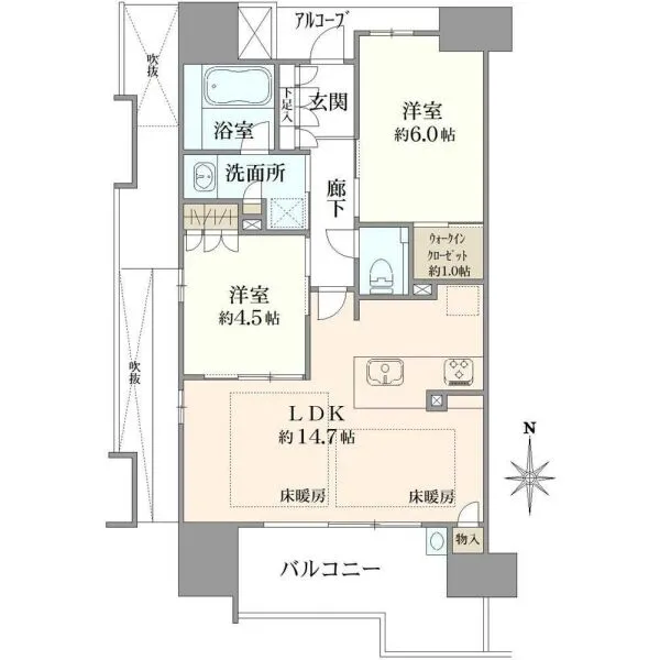 ザ・パークハウス大阪福島 間取図