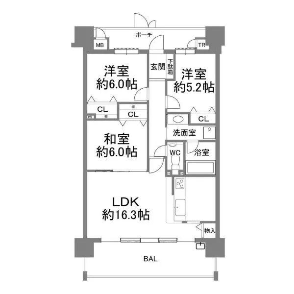 コスモ西宮グレイスアベニュー 間取図