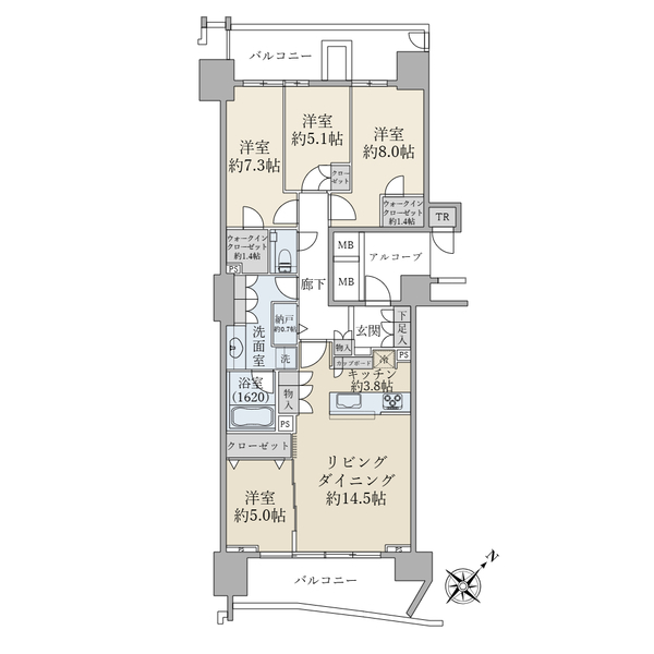 ＨＡＲＵＭＩ　ＦＬＡＧ　ＳＥＡ　ＶＩＬＬＡＧＥ　Ｃ棟 間取図