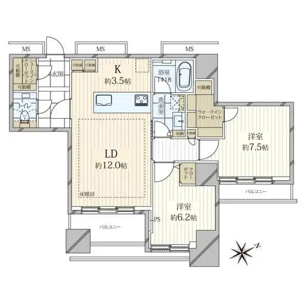 プラウドタワー二子玉川 間取図