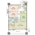 藤和今福鶴見ホームズオアシスコート 全居室収納付きの住まい。LDに和室が隣接しており、引き戸を開放すると続き間として使用が可能です。