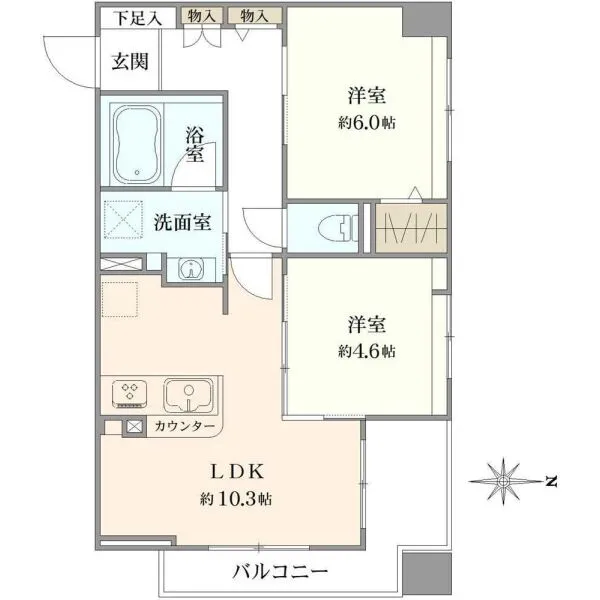 セザールアーバンデュオイースト 間取図