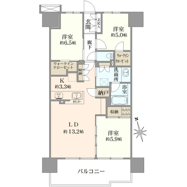 オーベルグランディオ八王子エアーズ 間取図
