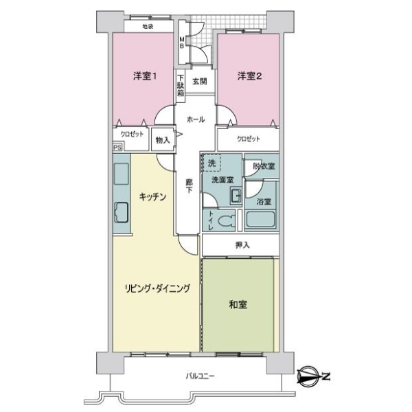 光が丘パークタウン公園南　４号棟 間取図