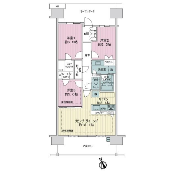 Ｂｒｉｌｌｉａ多摩ニュータウンＣ棟 間取図