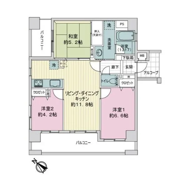グランパレ神戸ハーバーウエスト 間取図