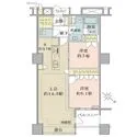 ブリリアマーレ有明タワー＆ガーデン ２ＬＤＫ、価格１億１４９０万円、専有面積６６．１１平米、バルコニー面積４．４３平米