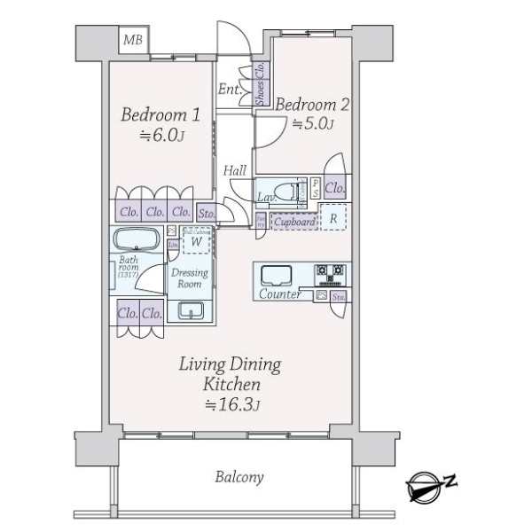 リストレジデンス芝浦 間取図