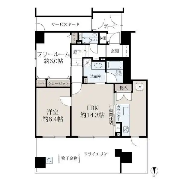 リソシエラグジェ御所南 間取図