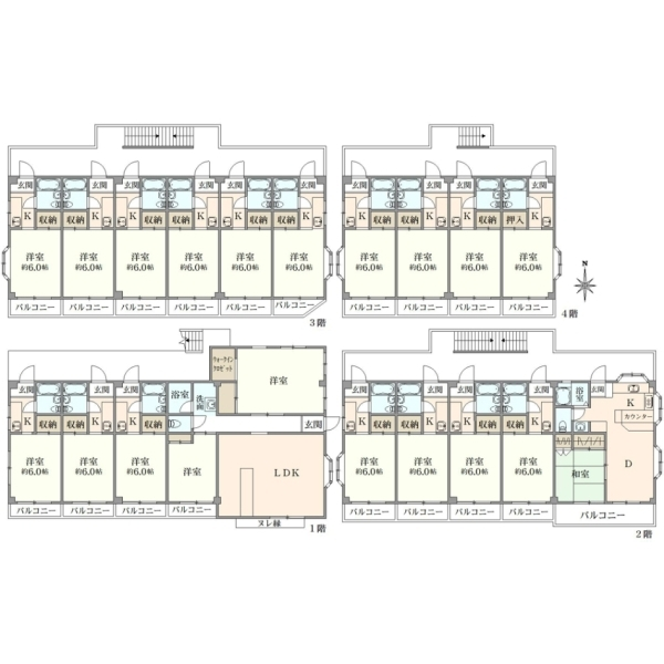 ルシエ町田Ｉ・ＩＩ　１棟マンション 間取図