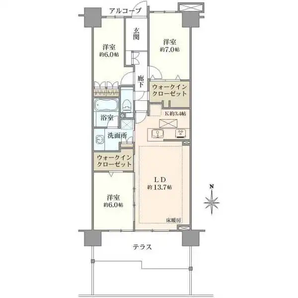 プラウド府中東芝町 間取図