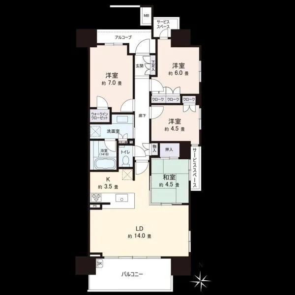 パ-クホ-ムズ白壁四丁目 間取図