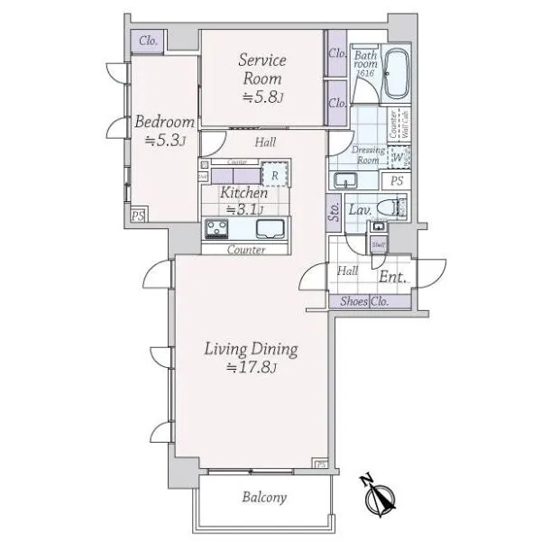 ライオンズマンション南青山グランフォート 間取図