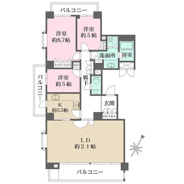 パークハウス多摩川南五番館 間取図