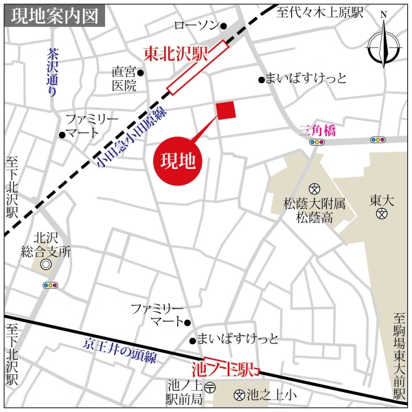 東北沢ハウス 現地案内図