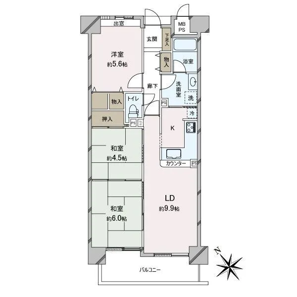 オークヒルズ香里一番館 間取図