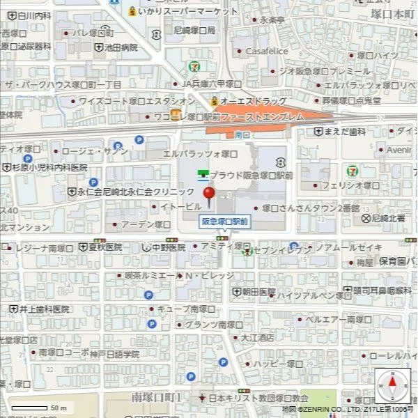 プラウド阪急塚口駅前 地図
