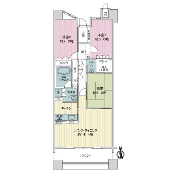 ライオンズガーデン橦木町 間取図