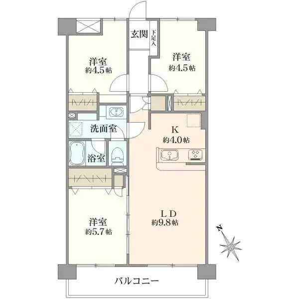 コープ野村本八幡マンション１号棟 間取図