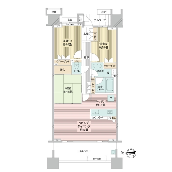 東京テラスＢ棟 間取図