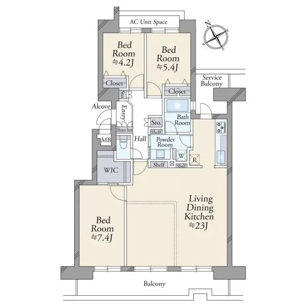 ヒルトップコートきらめきの街四番館 間取図