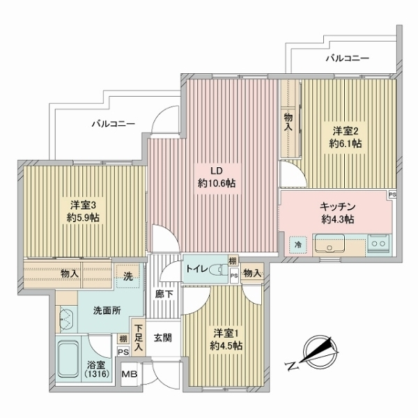 サーパス武蔵浦和 間取図