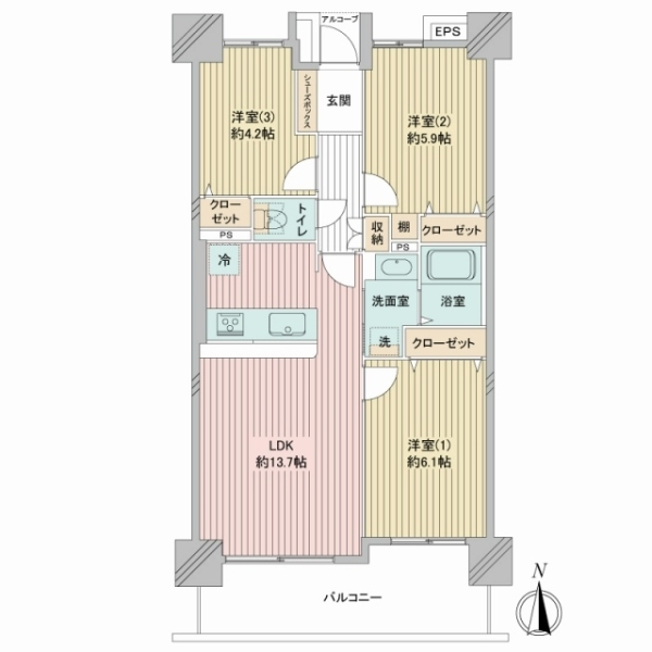 グリーンコーポ豊田 間取図
