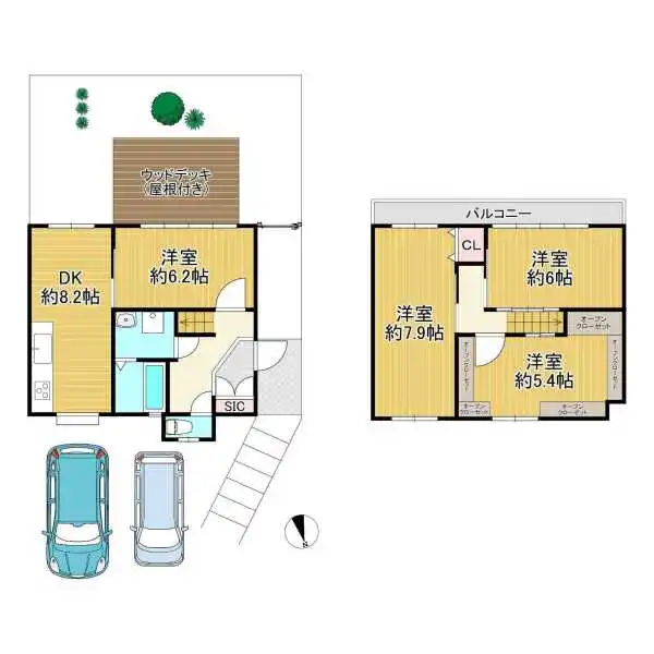 京都市伏見区醍醐勝口町 間取図
