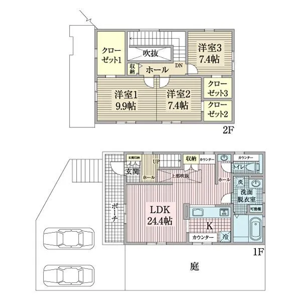 柏市戸張 間取図