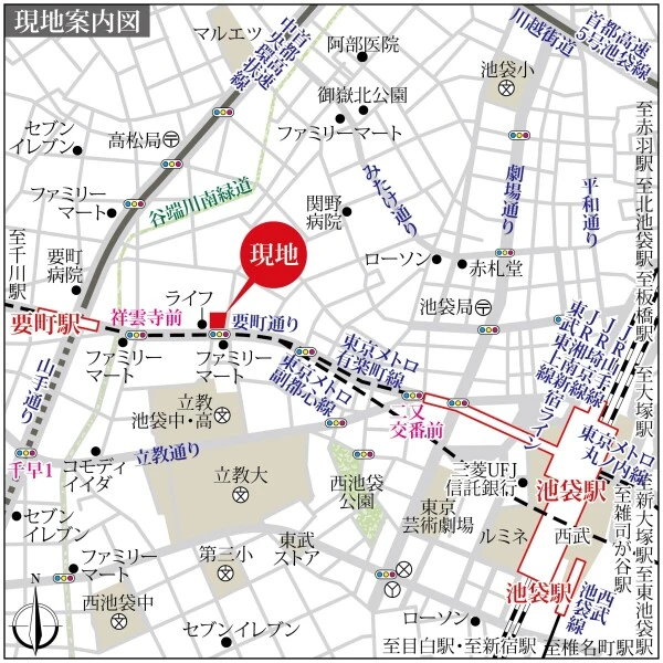 Brillia Tower 池袋 West 現地案内図