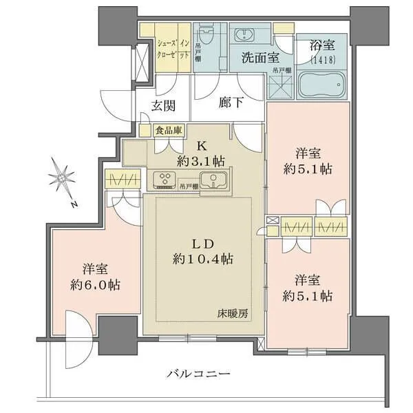 プラウドタワー小岩フロント 間取図